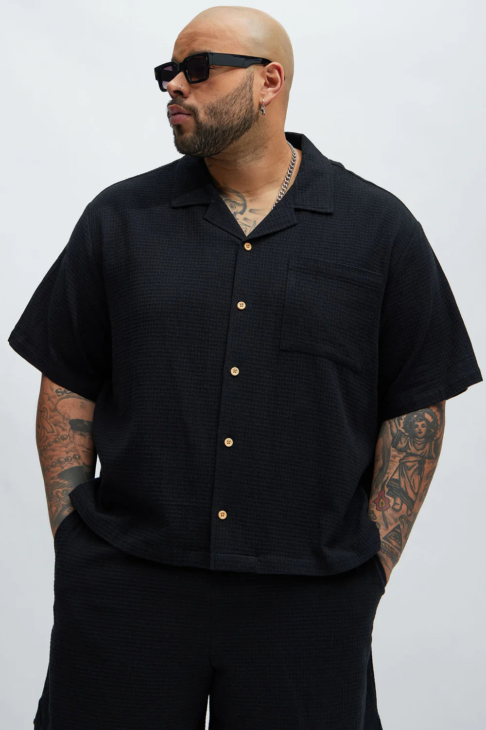 Belgian Textured Shirt - Black