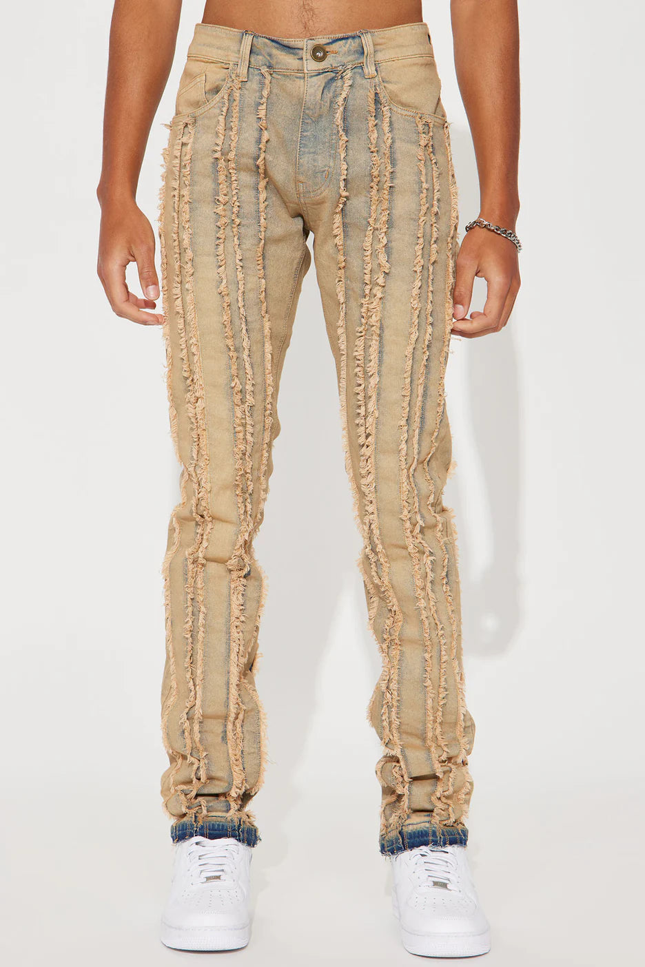 Down With It Fray Stacked Slim Jeans