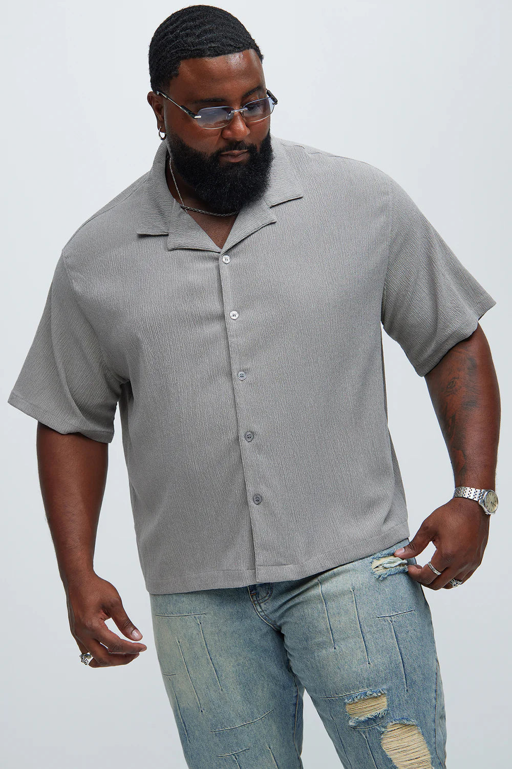 Jace Textured Shirt - Grey