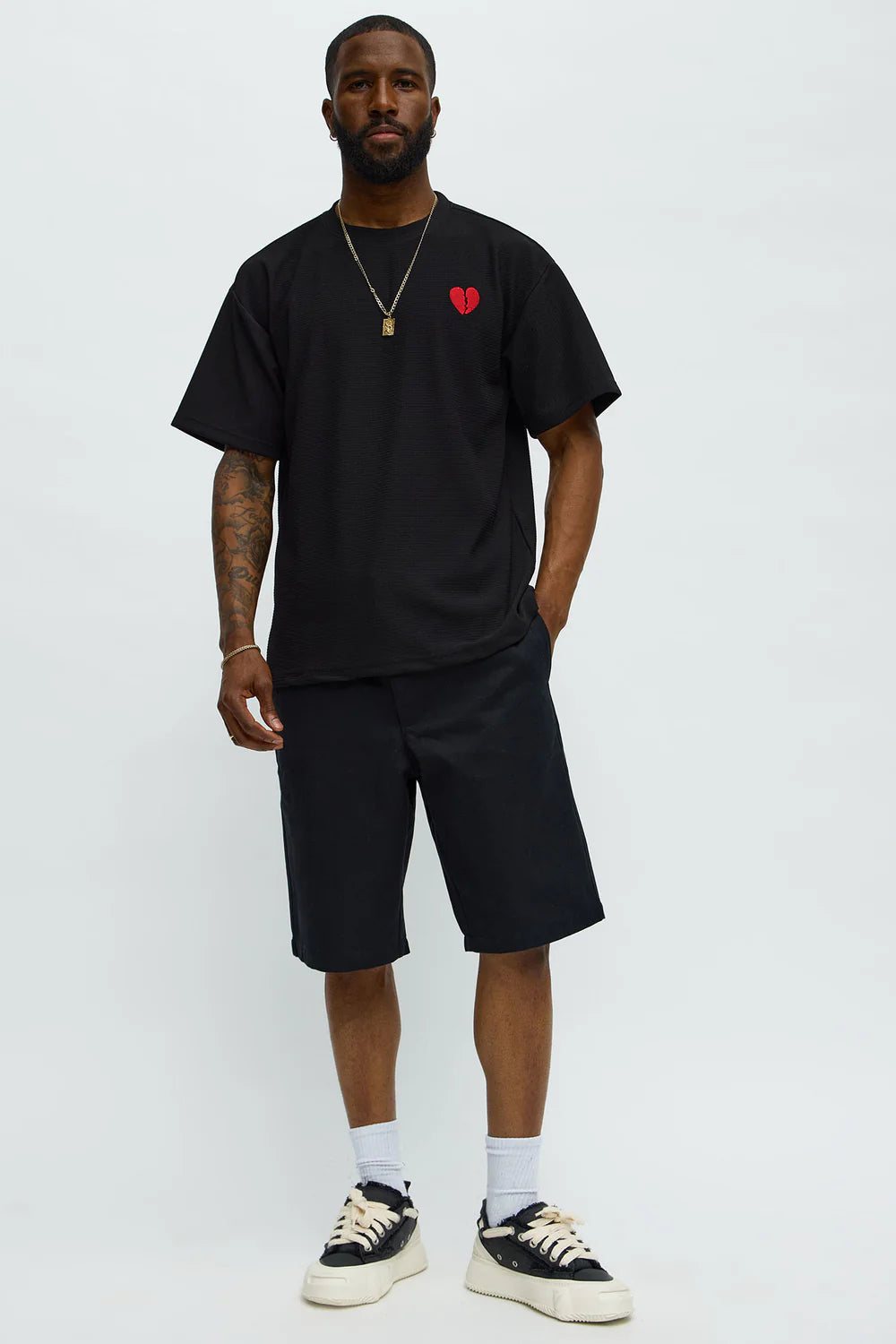 Broken Heart Textured Short Sleeve Tee