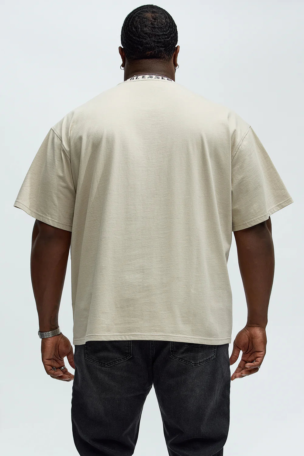 Short Sleeve Blessed Graphic Collar Tee