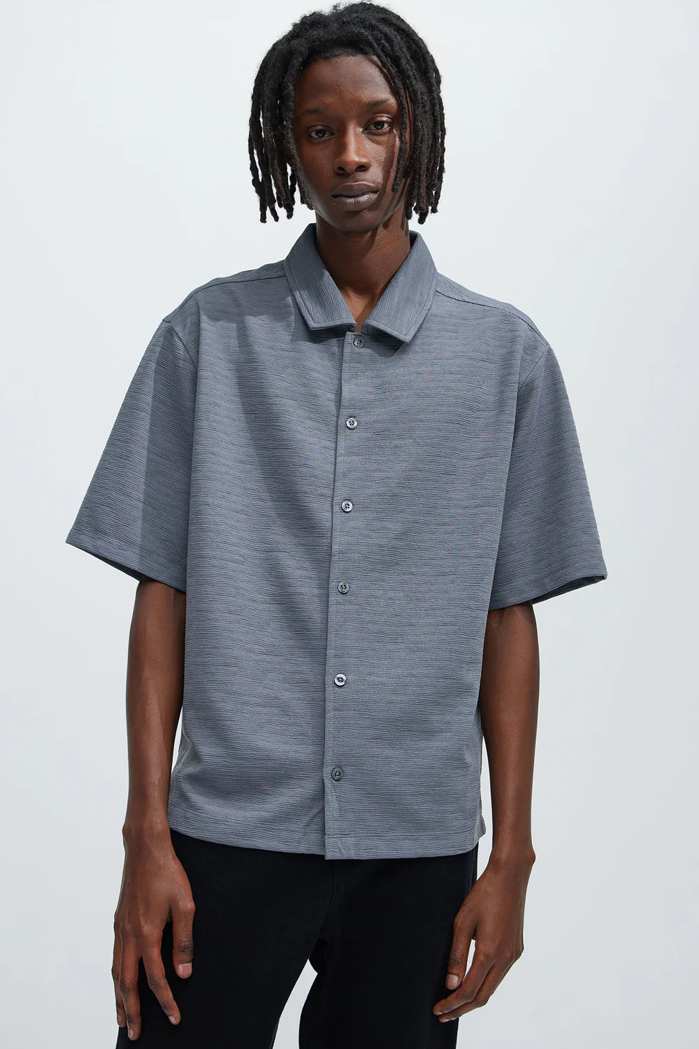Blaze Textured Shirt - Slate Grey