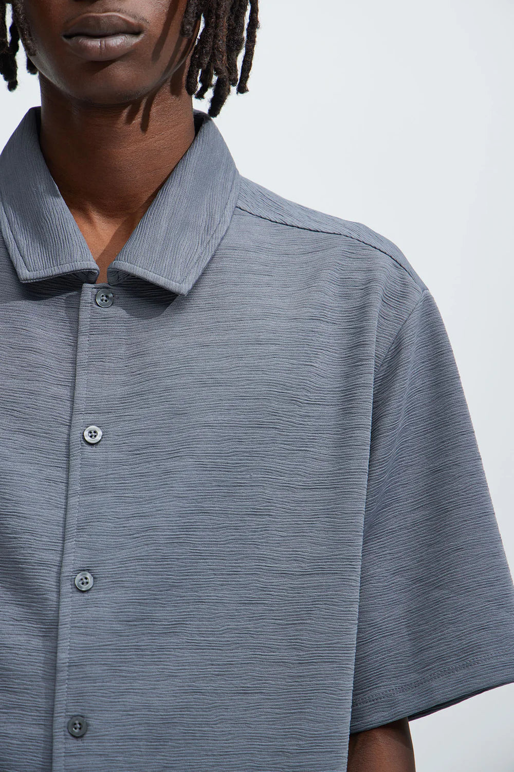 Blaze Textured Shirt - Slate Grey