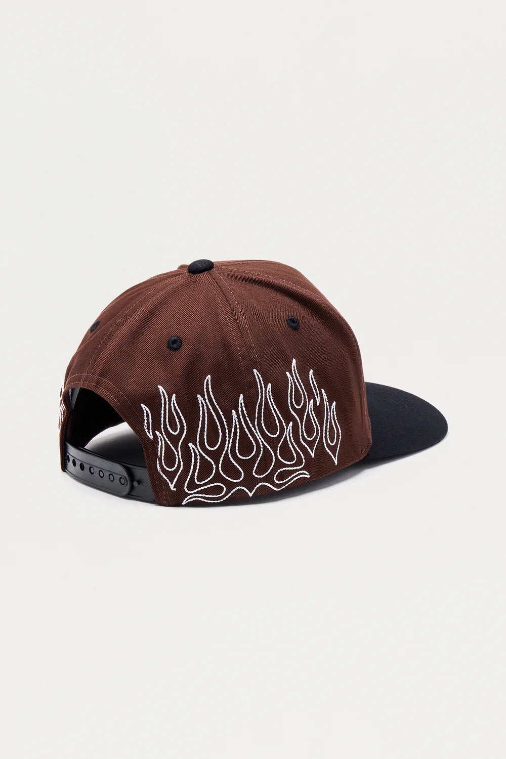 Contrast Stitch Flame Structured Snapback Hat