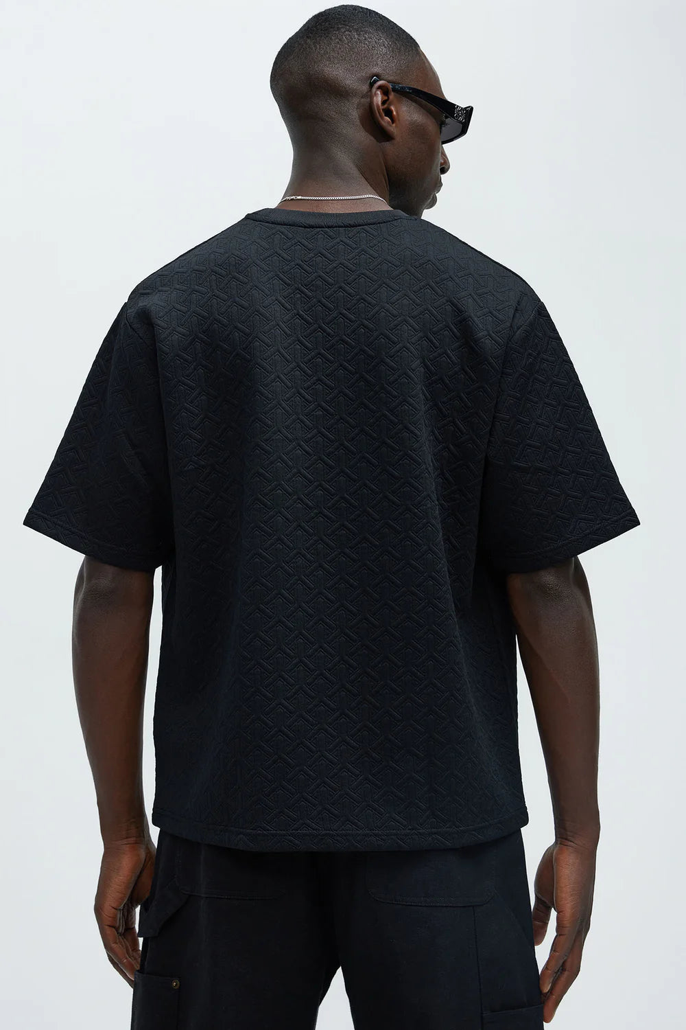 Oversize Textured Tee - Black