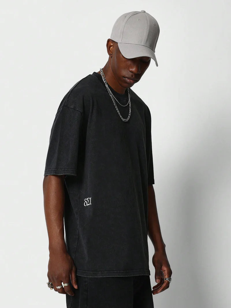 Oversized Tee With Back Graphic Print