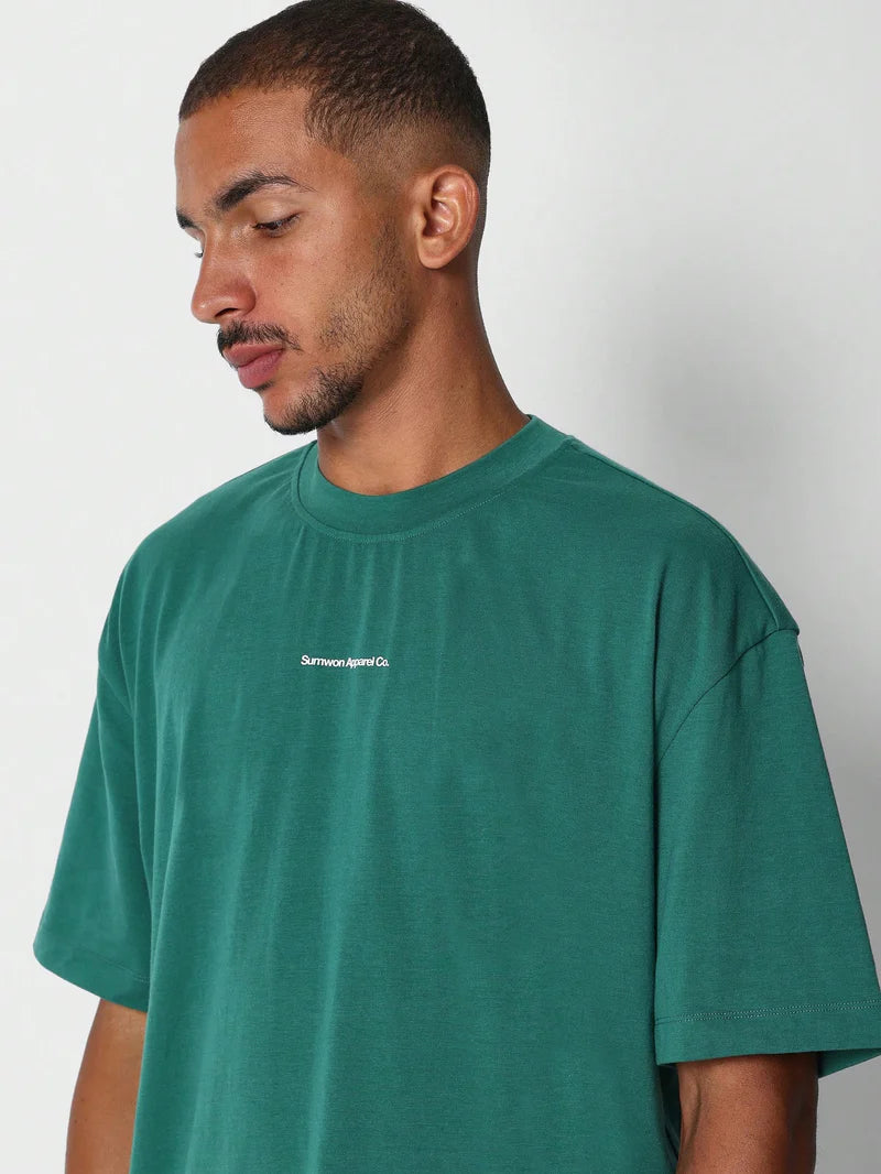 Oversized Tee With Back Palm Tree Graphic Print