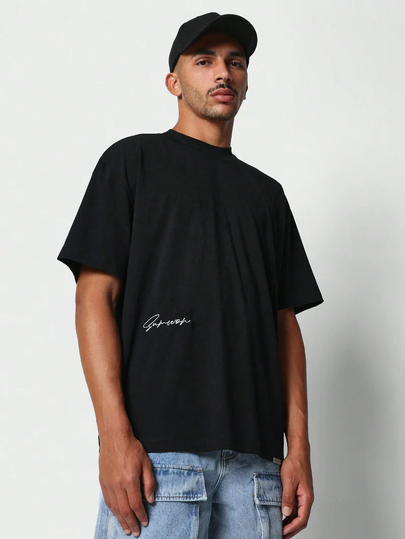 Oversized Tee With Stained Glass Window Print