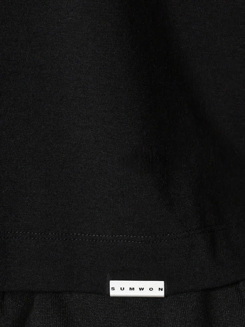 Crop Fit Short Sleeve Tee With Back Graphic Print