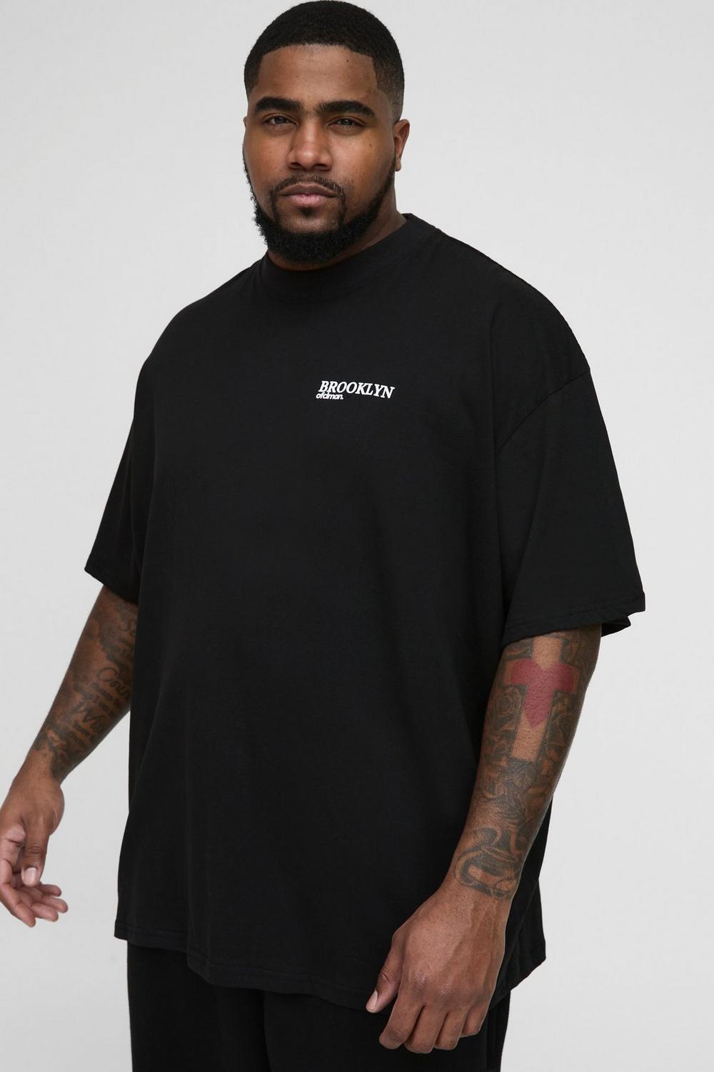 Oversized Extended Neck Brooklyn Landscape Graphic T-shirt