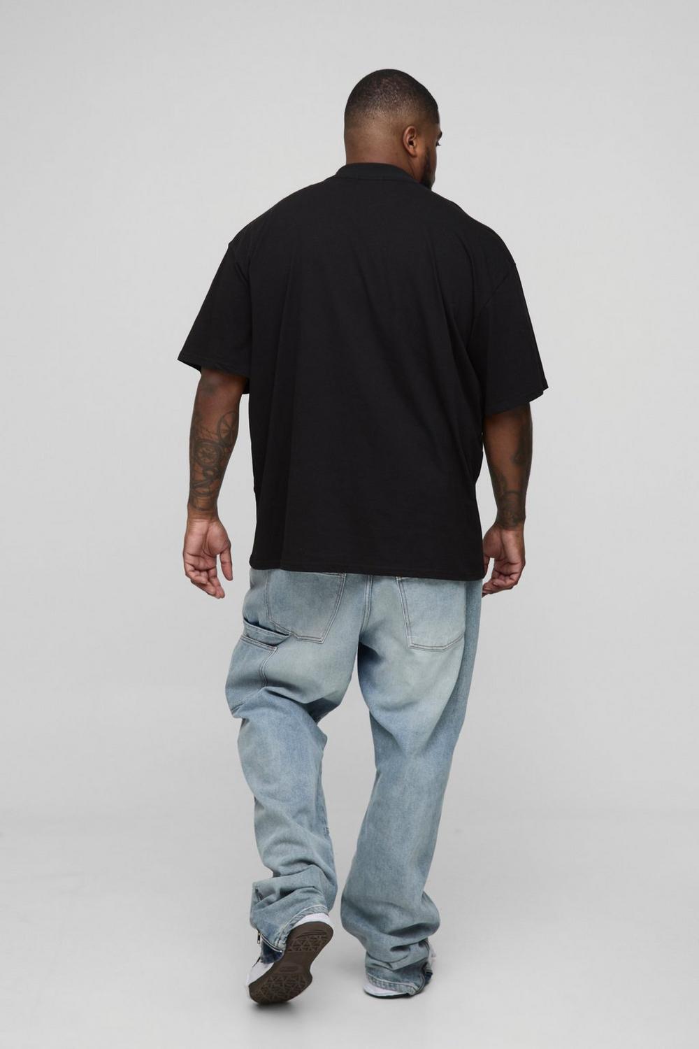 Oversized Extended Neck Large Scale Homme Renaissance Print T-Shirt