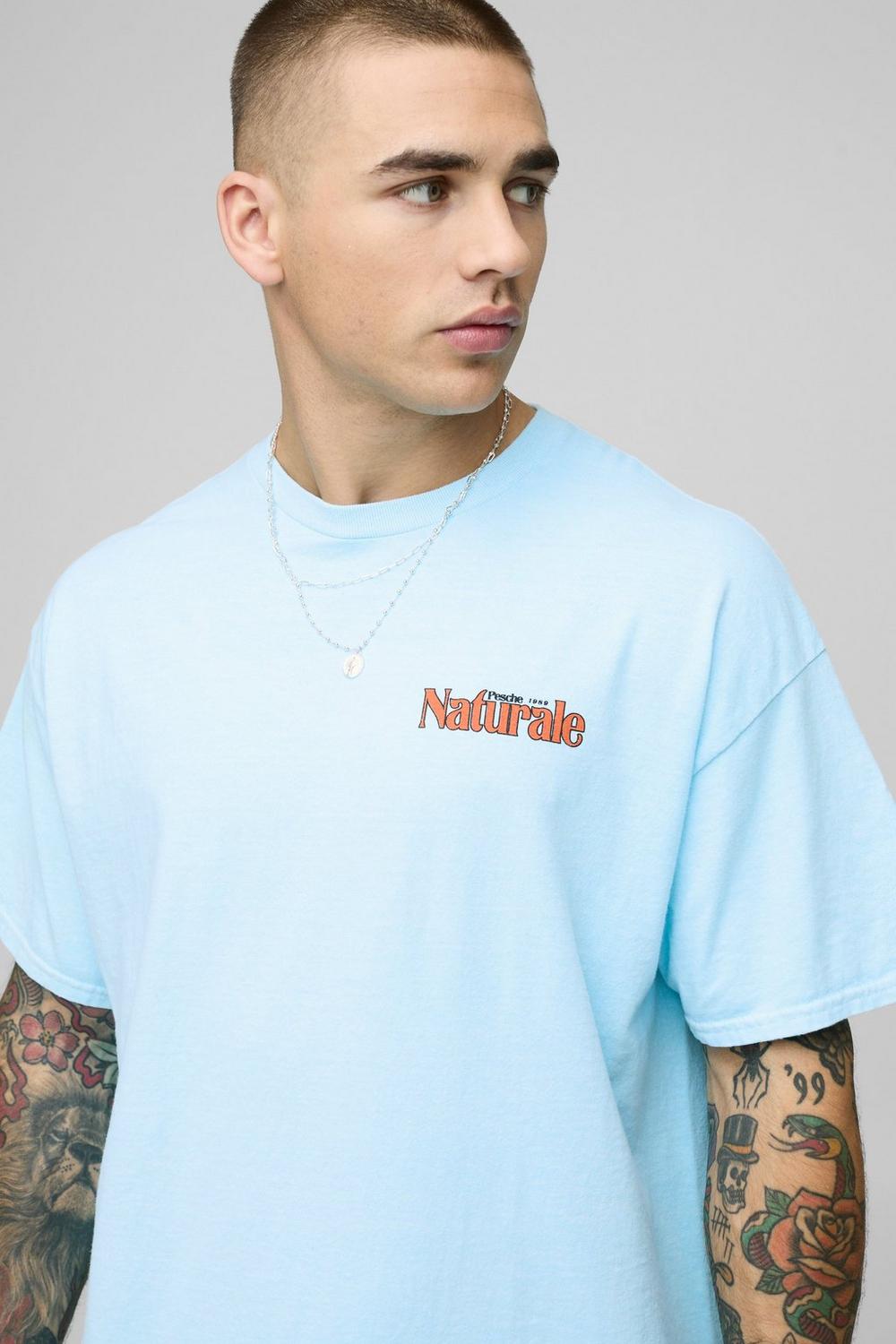 Oversized Extended Neck Fruit Print T-Shirt