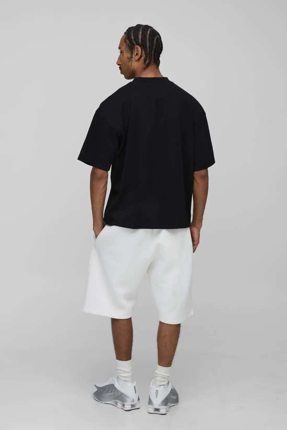Oversized Boxy Extended Neck Dice Graphic T-Shirt