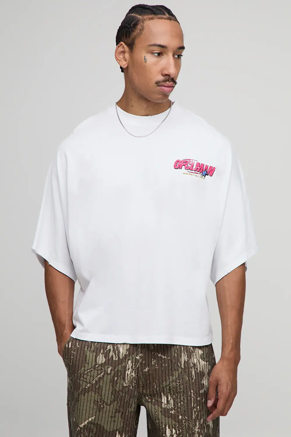 Oversized Boxy Heavyweight Ofcl Man Moto Printed T-Shirt