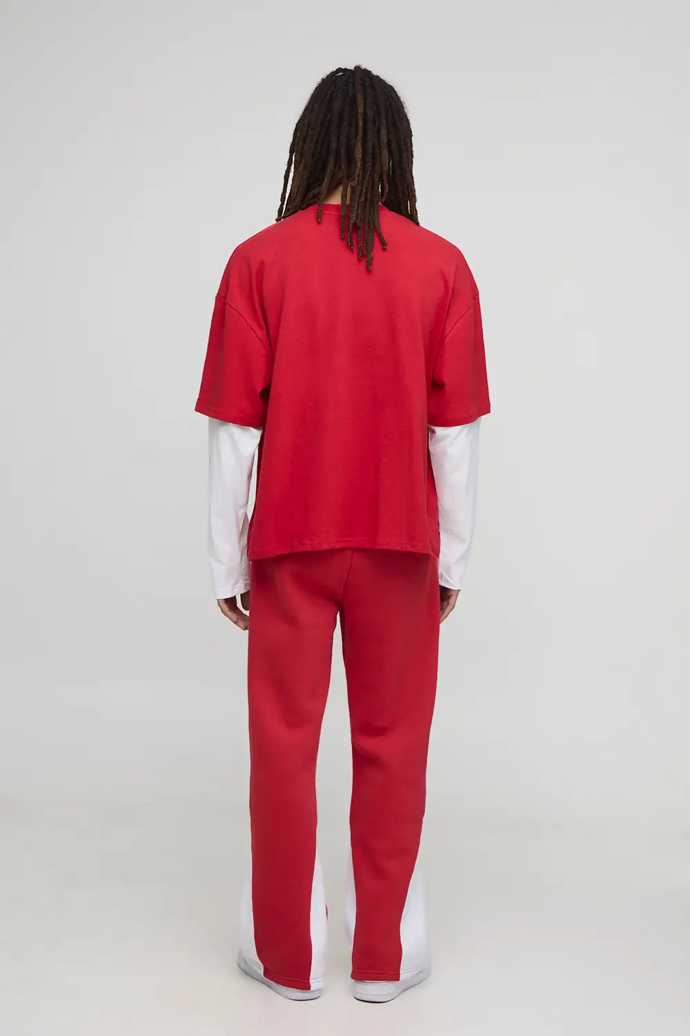 Oversized Washed Faux Layer Printed T-Shirt