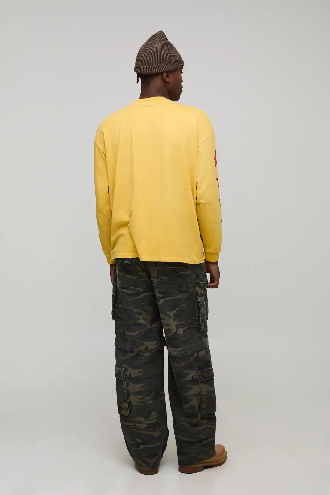 Oversized Western Star Long Sleeve Washed Graphic T-Shirt