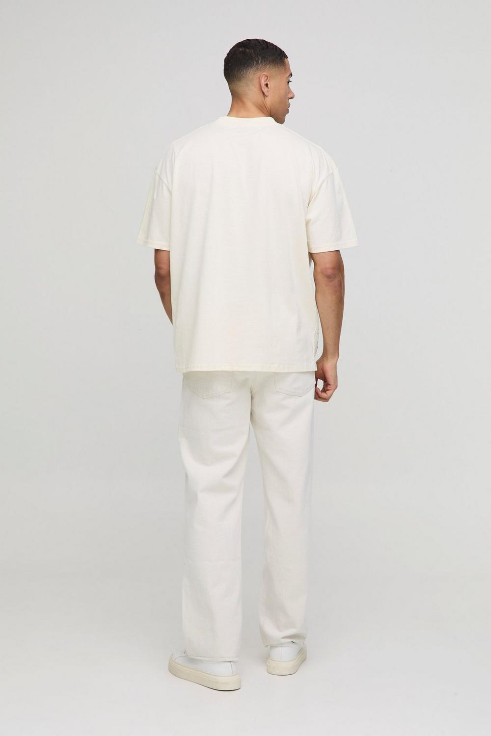 Oversized Extended Neck Pour Homme Palm Tree Landscape T-Shirt