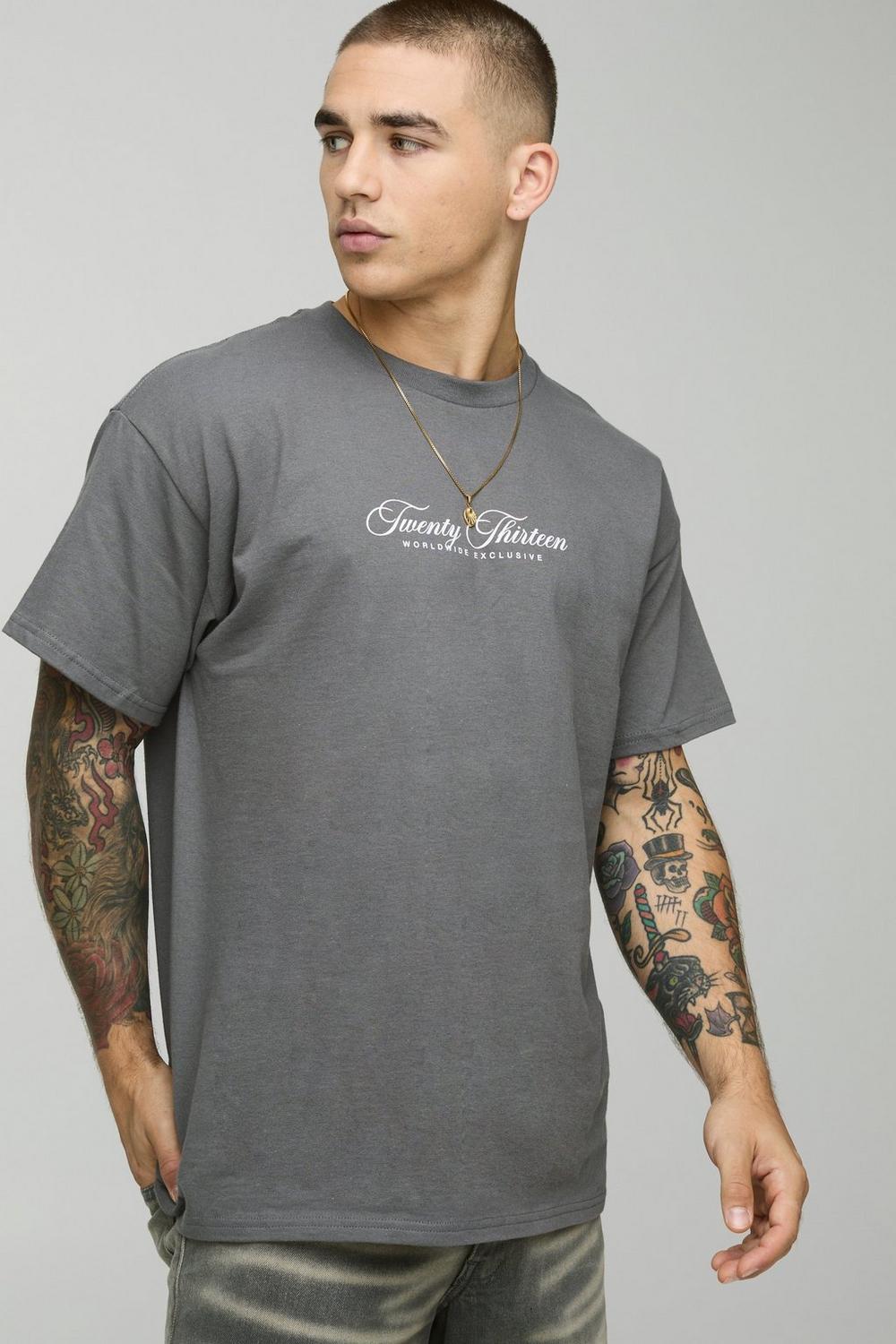 Oversized Blurred Palm Print Graphic T-Shirt