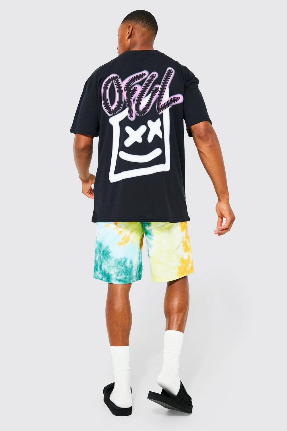 Twill Tie Dye Shorts With Belt Detail