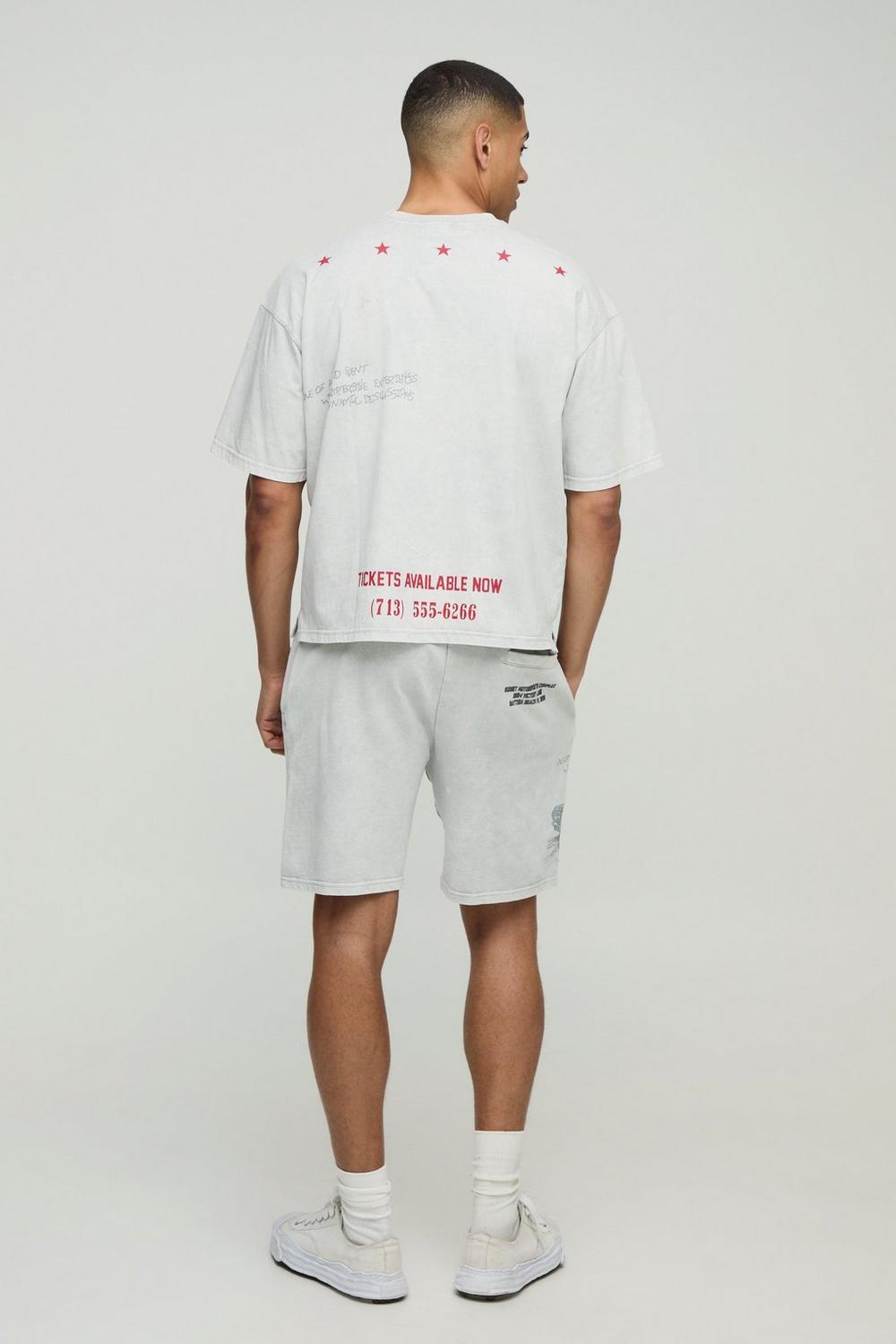 Oversized Boxy Stone Wash Western Graphic T-Shirt