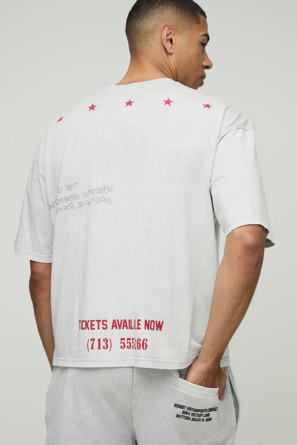 Oversized Boxy Stone Wash Western Graphic T-Shirt