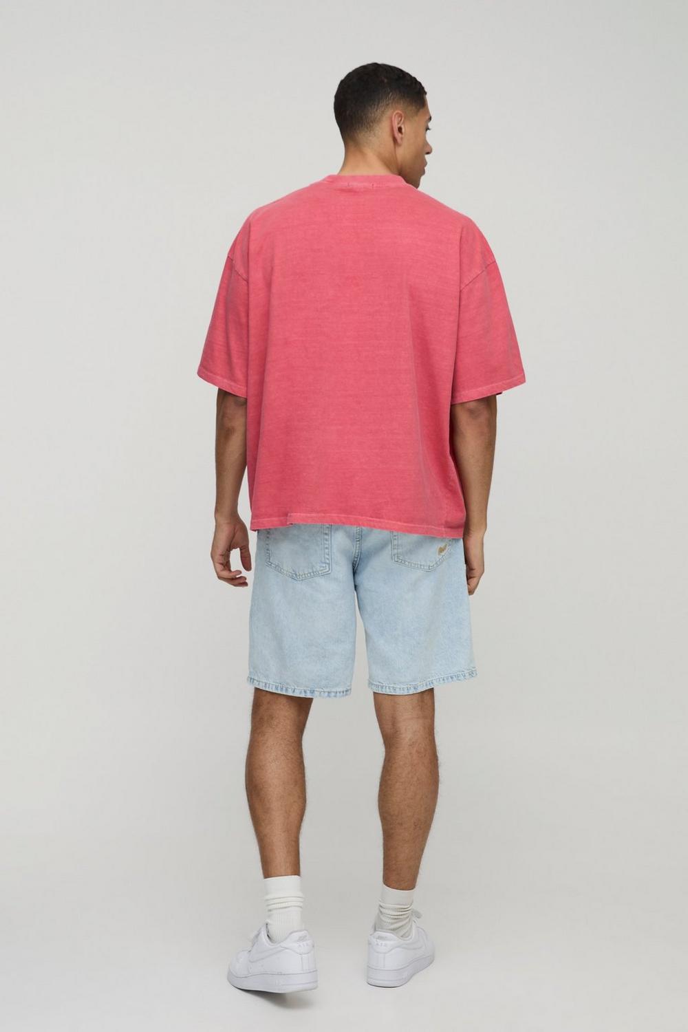 Oversized Boxy Extended Neck Floral Puff Print T-Shirt