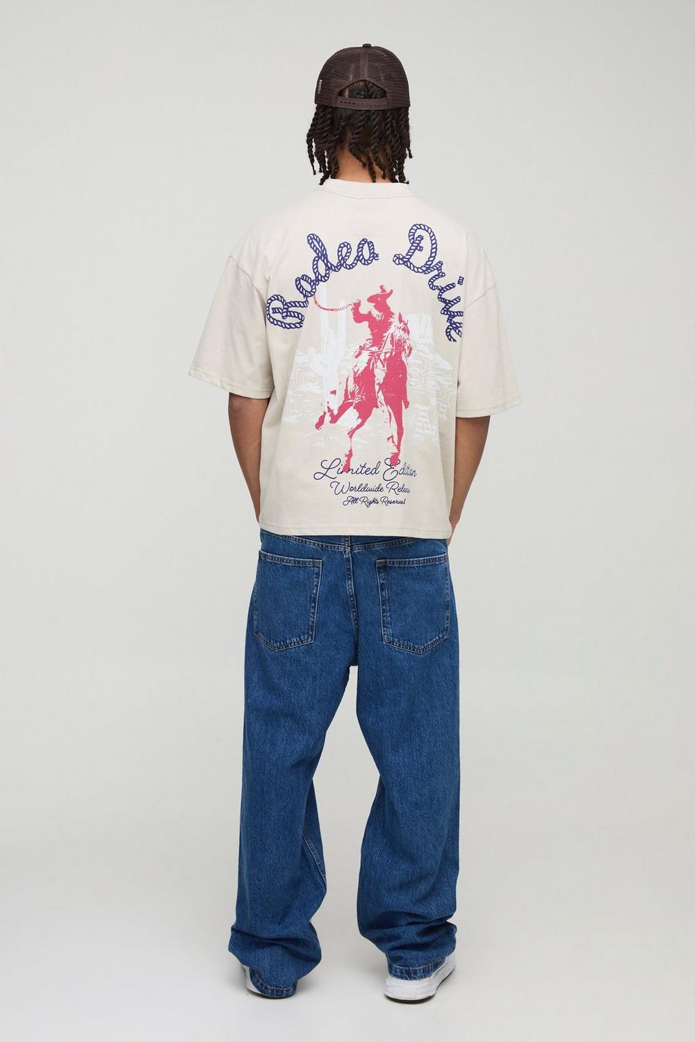 Oversized Boxy Rodeo Drive Western Graphic T-Shirt