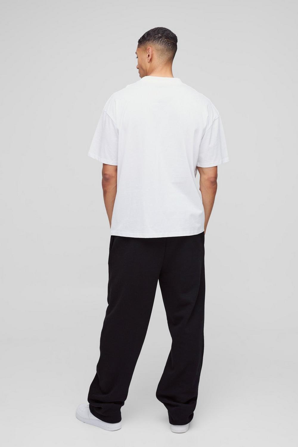 Oversized Extended Neck Crest Graphic T Shirt