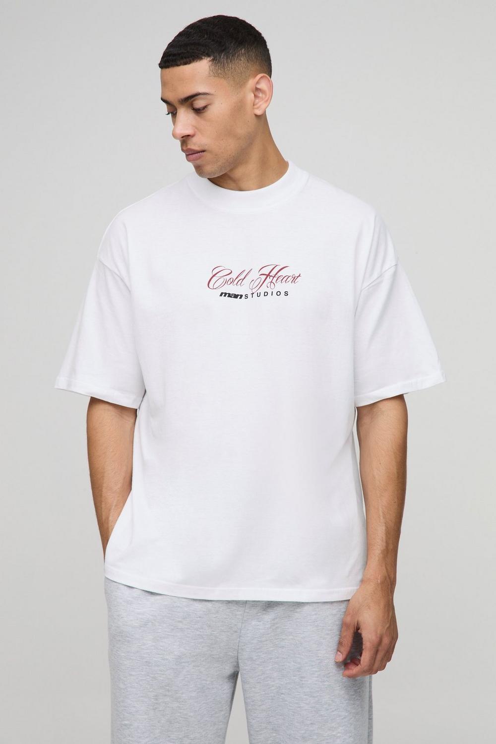 Oversized Extended Neck Cold Heart Graphic T Shirt