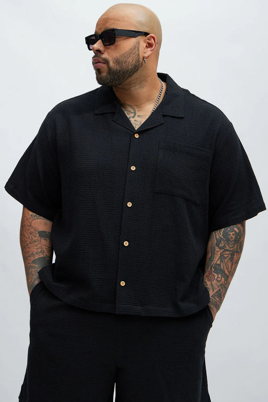 Belgian Textured Shirt - Black