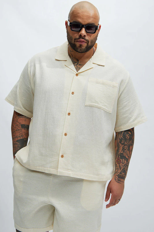 Belgian Textured Shirt - Cream