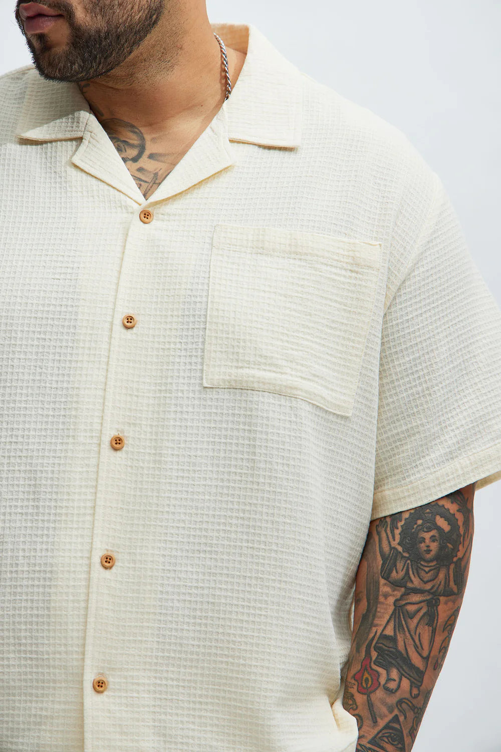 Belgian Textured Shirt - Cream