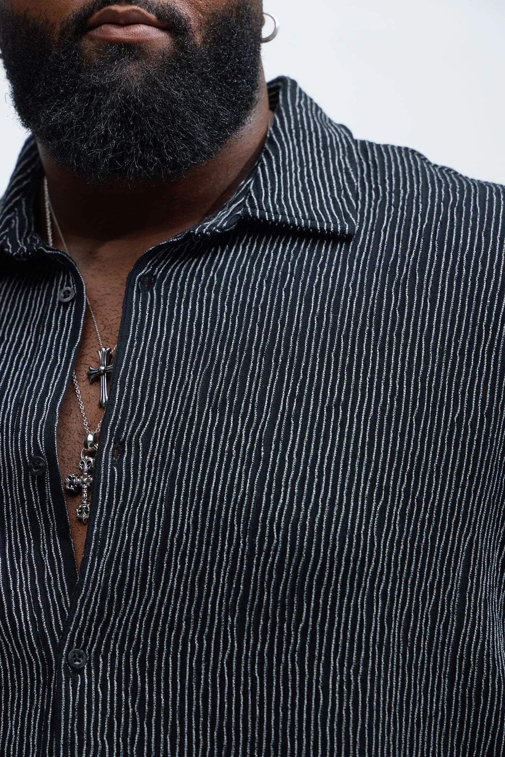 Neil Textured Shirt - Black/White