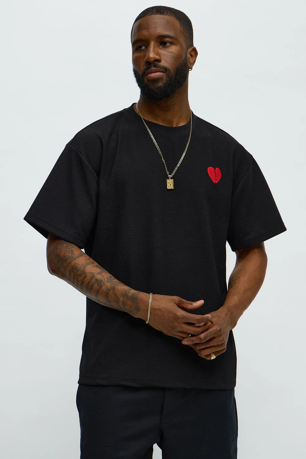 Broken Heart Textured Short Sleeve Tee
