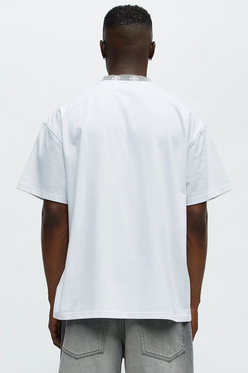 Short Sleeve Cross Collar Graphic