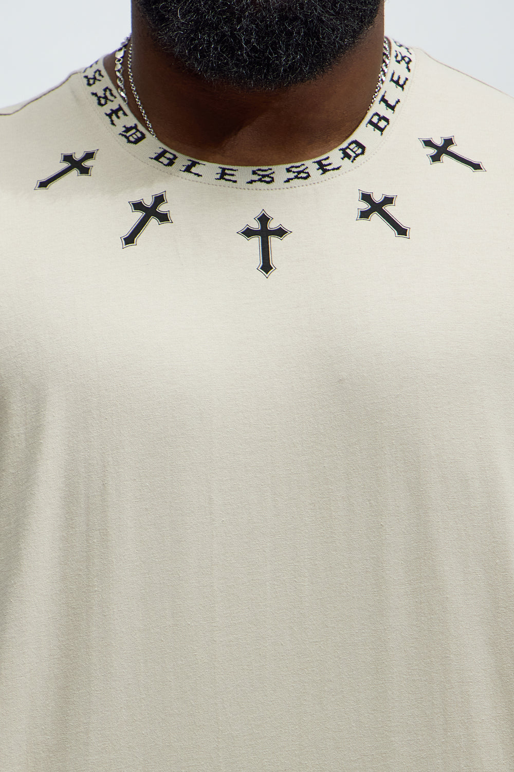 Short Sleeve Blessed Graphic Collar Tee