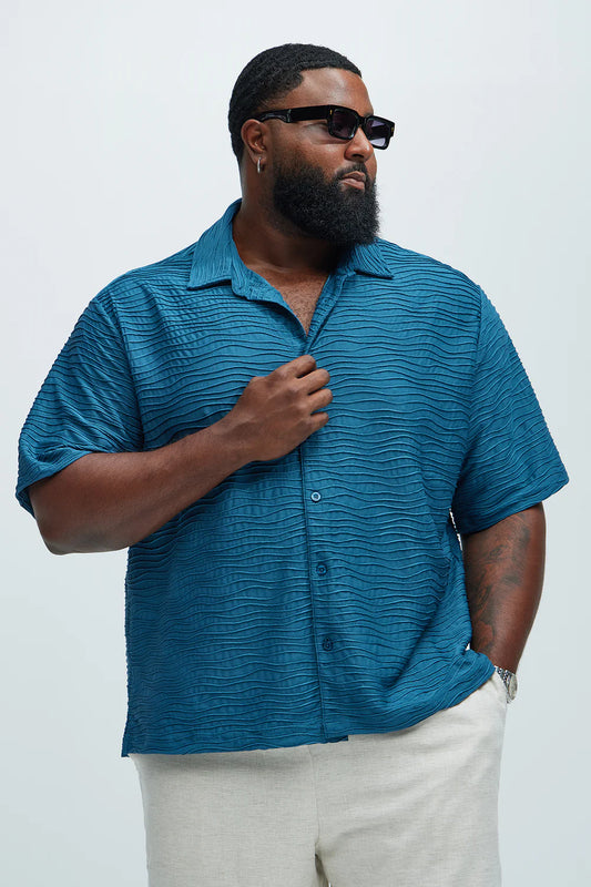 Sounds Good Textured Shirt - Blue
