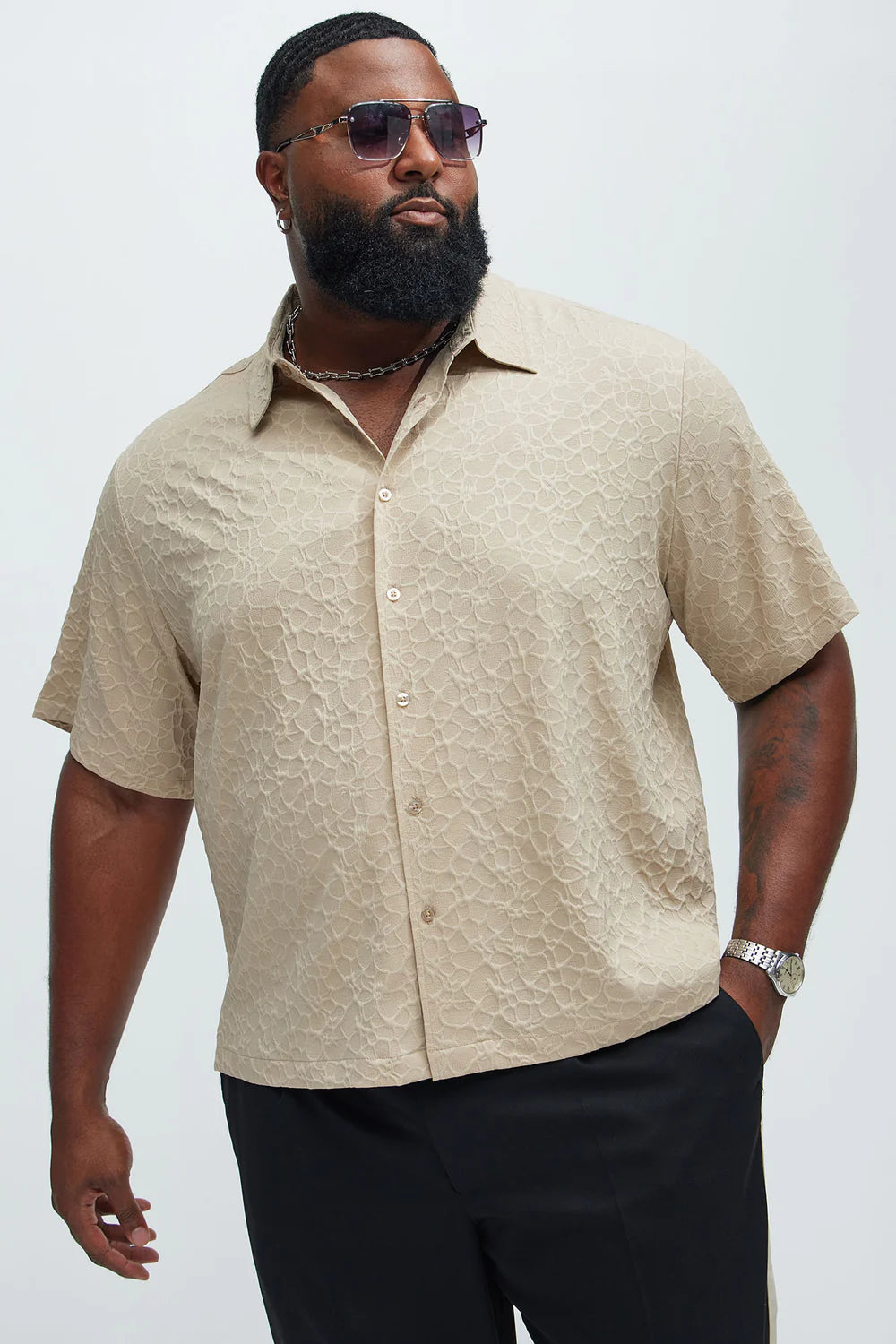 Atkinson Jacquard Shirt - Tan
