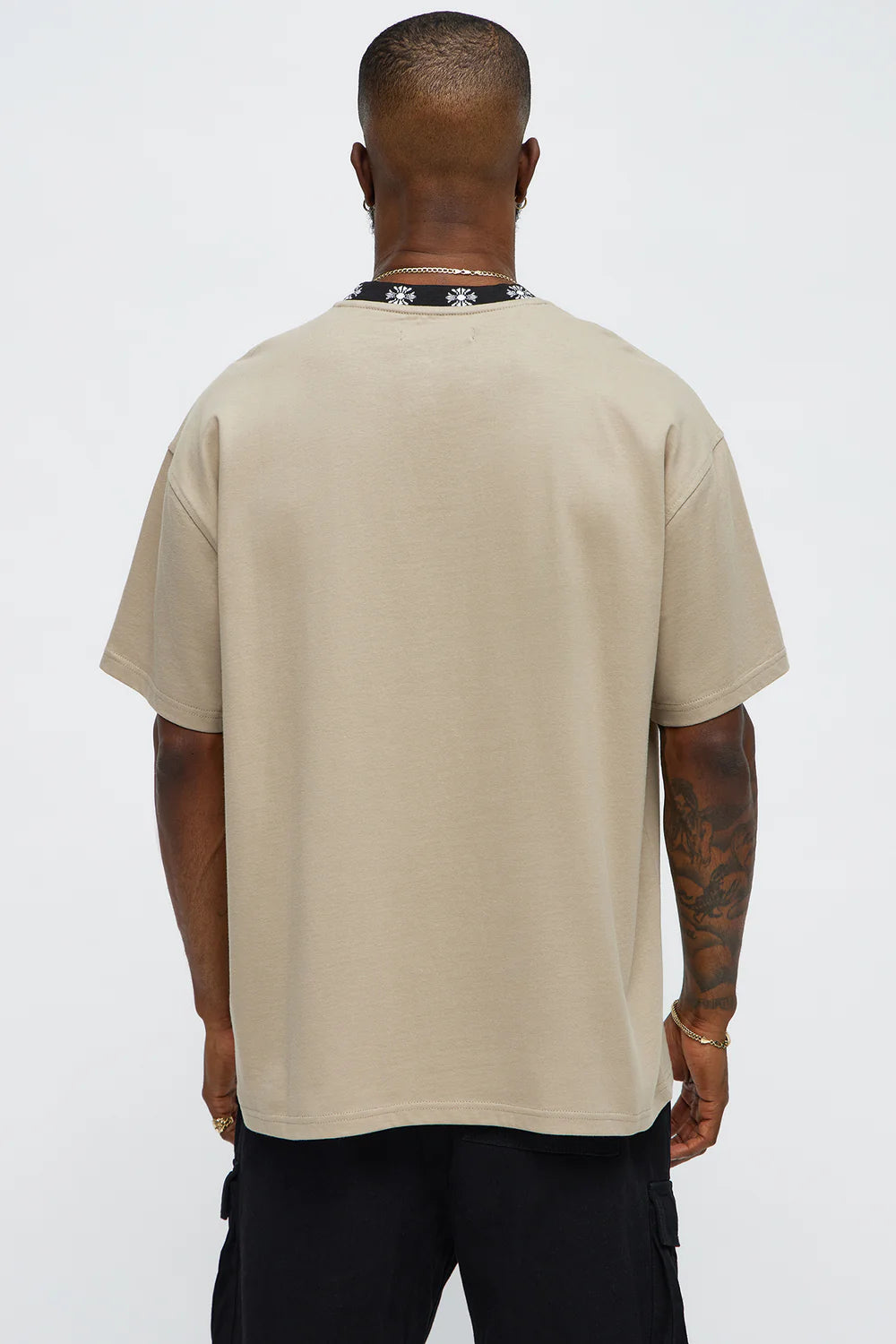 Short Sleeve Cross Collar Graphic