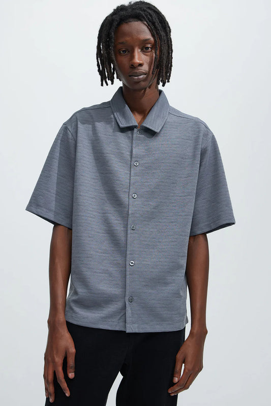 Blaze Textured Shirt - Slate Grey