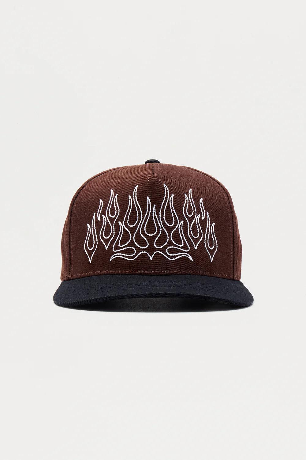 Contrast Stitch Flame Structured Snapback Hat