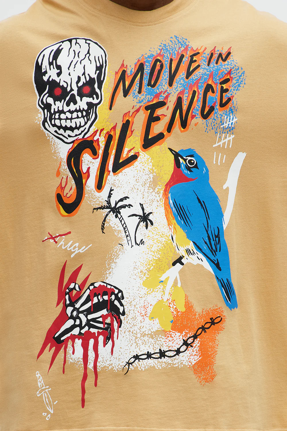 Move In Silence Skull Oversized Short Sleeve Tee