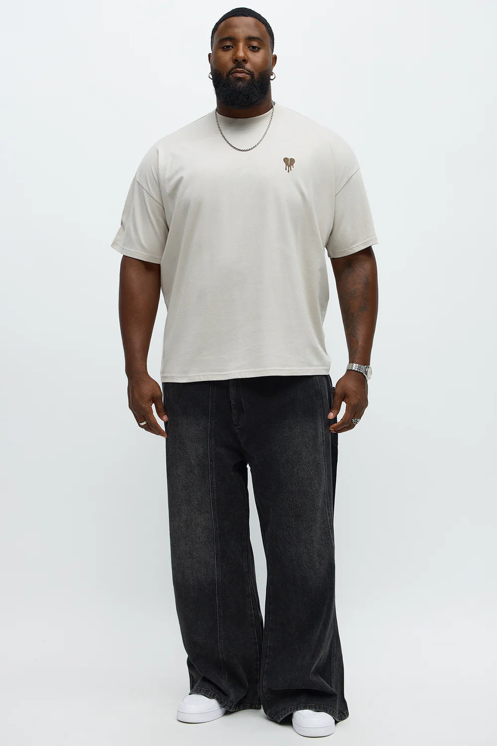 Oversized Mini Embroidery Heavy Weight Boxy tee
