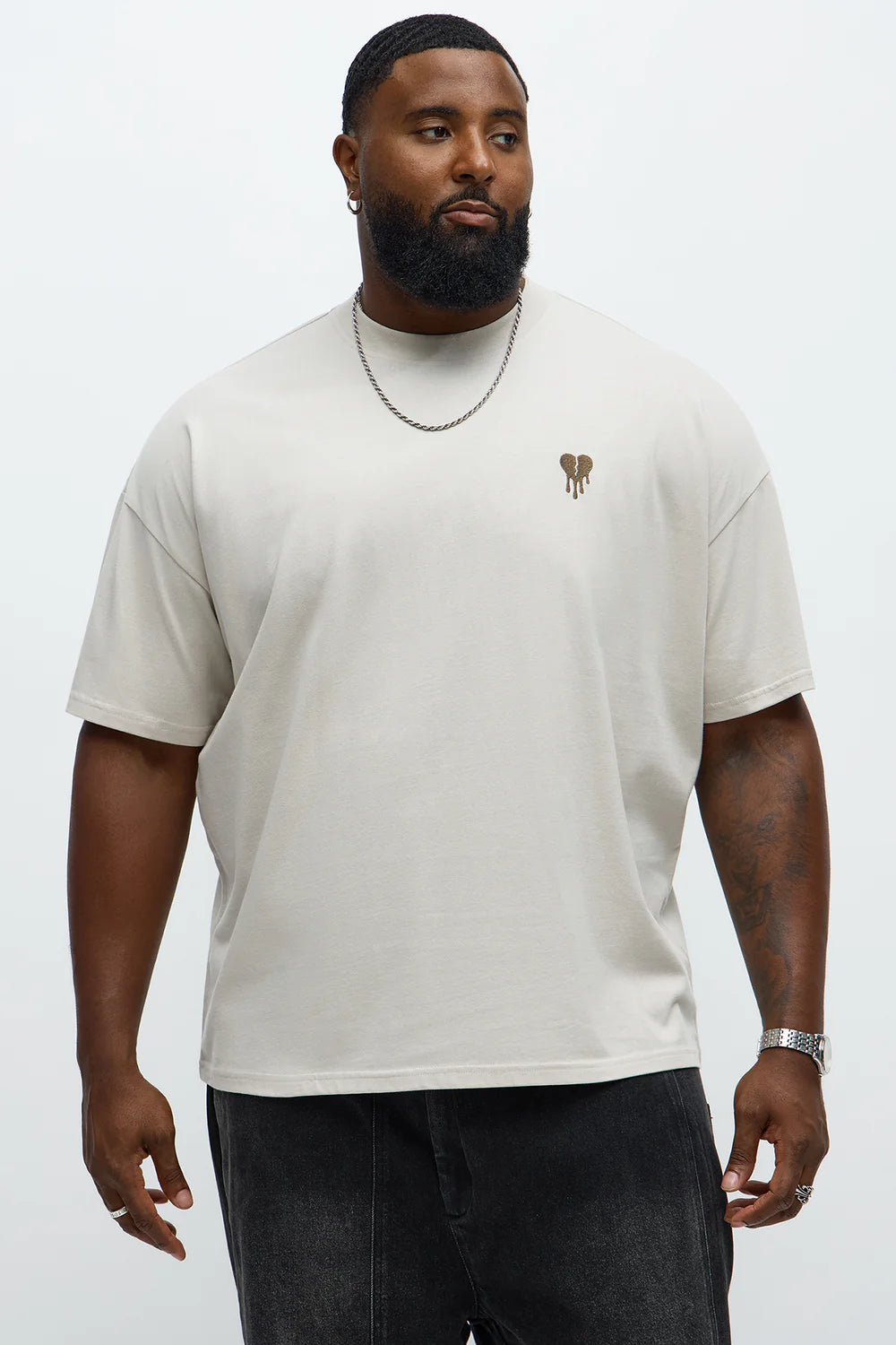 Oversized Mini Embroidery Heavy Weight Boxy tee