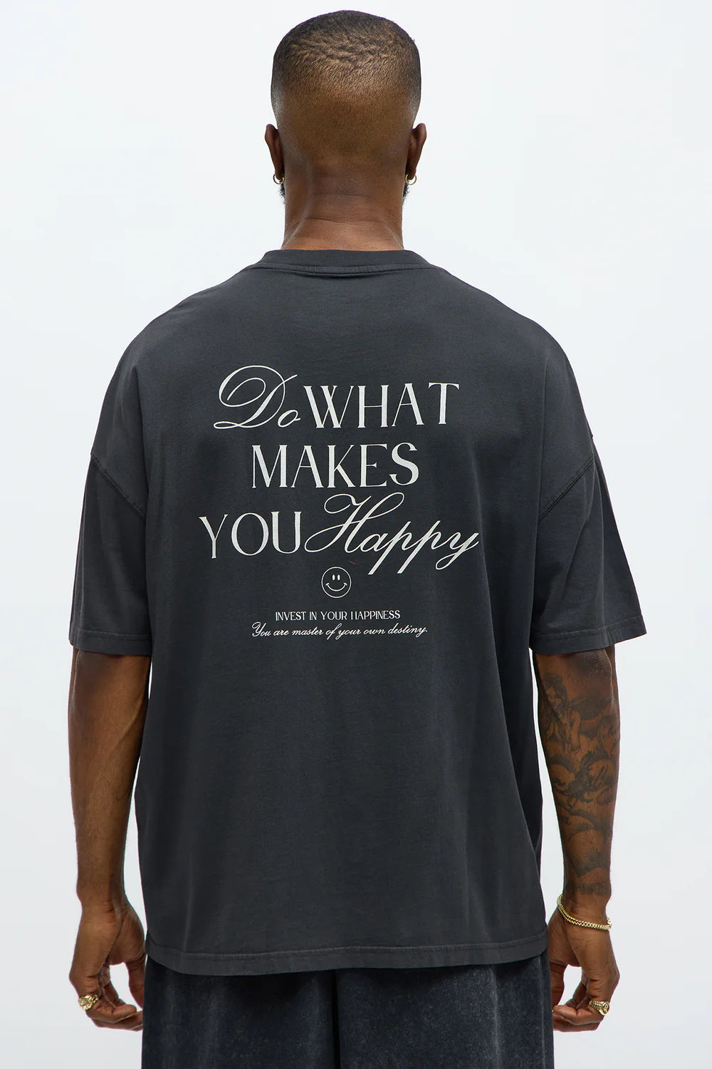 Do What Makes You Happy Oversized Short Sleeve Tee