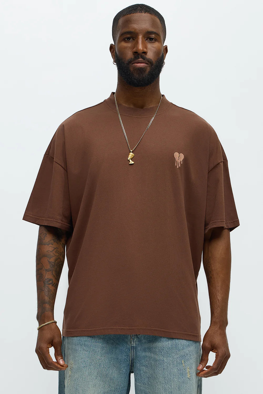 Oversized Mini Embroidery Heavy Weight Boxy tee