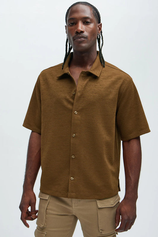 Blaze Textured Shirt - Brown