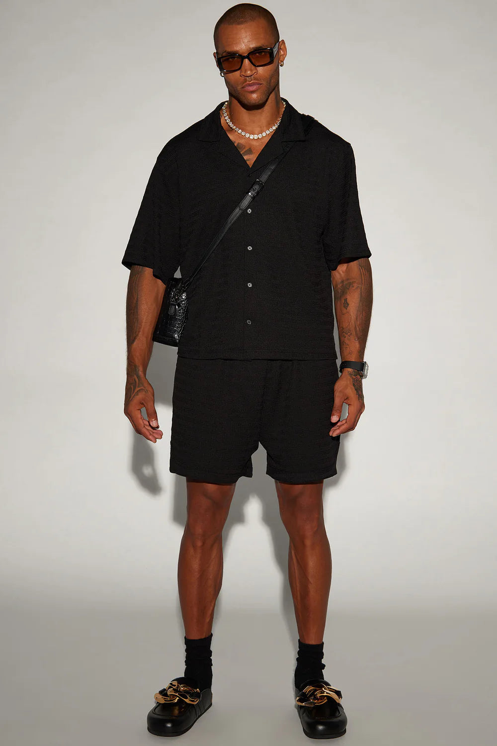 Boca Button Up Shirt - Black