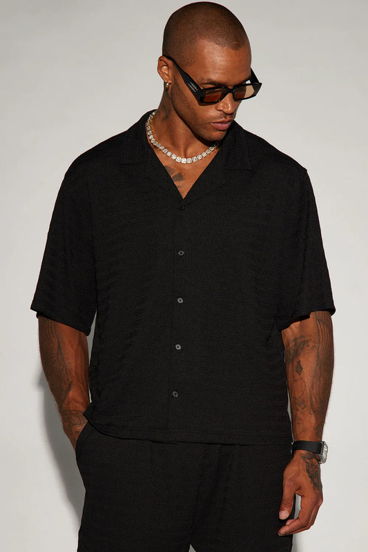 Boca Button Up Shirt - Black