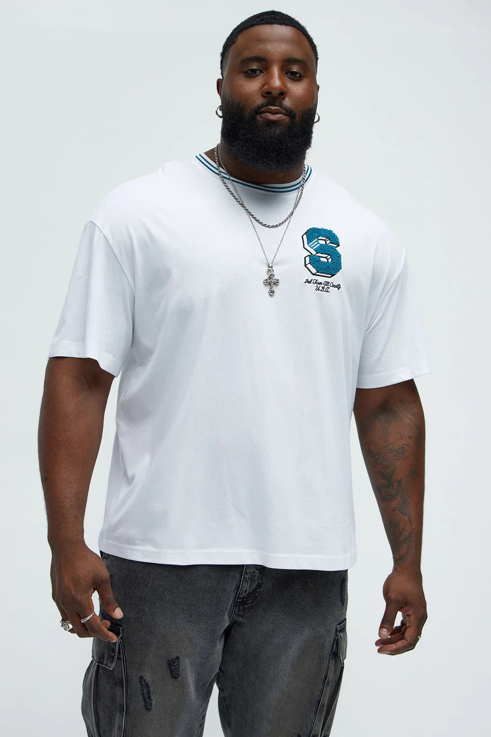 Oversized Varsity Chenille Patch Tee